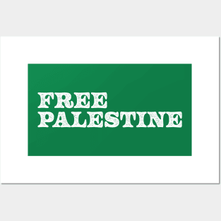 Free Palestine - White Grunge Posters and Art